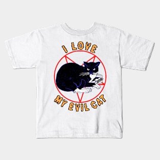 I Love My Evil Cat (Version 2) Kids T-Shirt